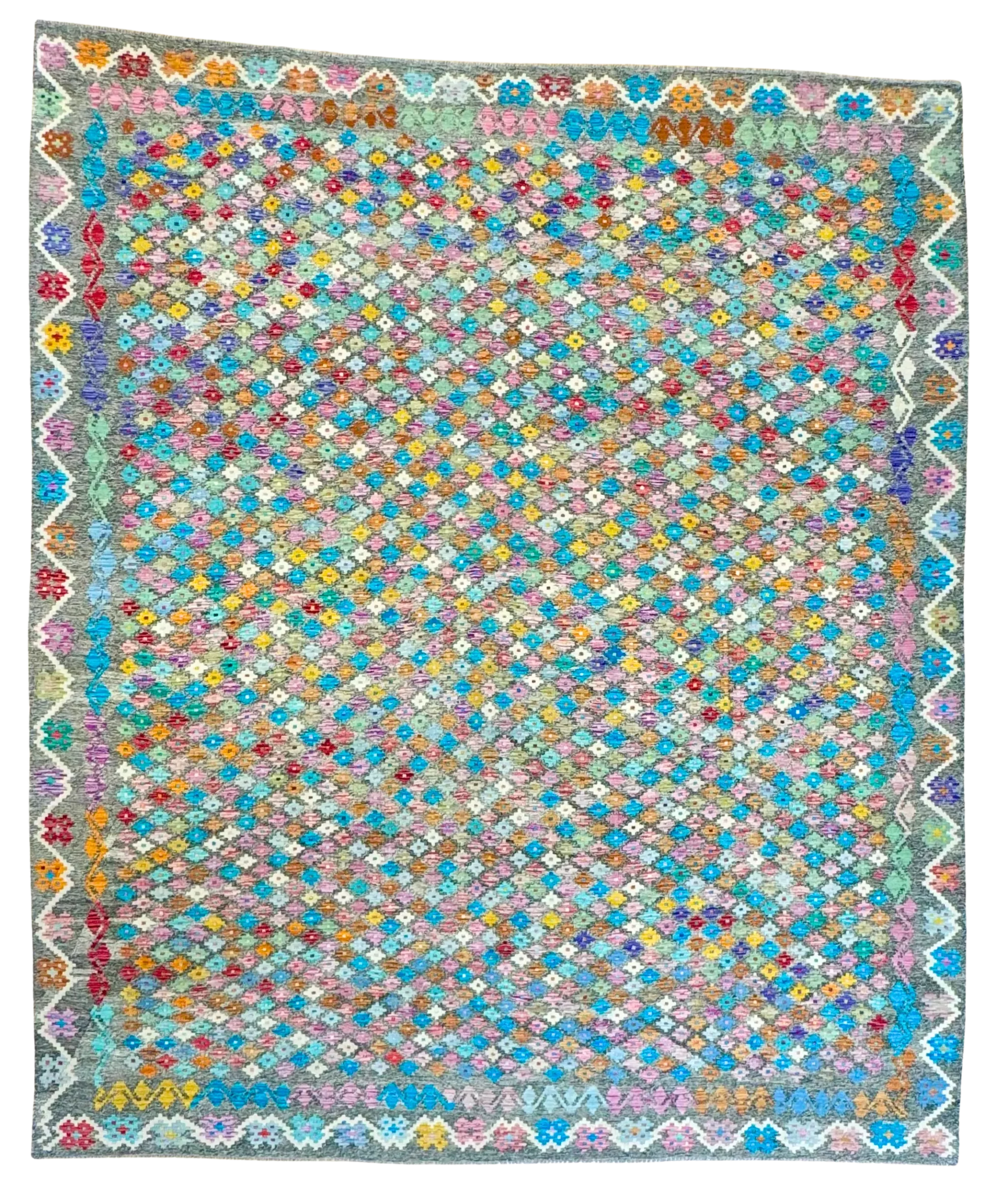 grand tapis Kilim à mille fleurs